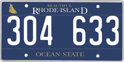 RI license plate 304633