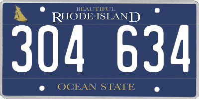 RI license plate 304634