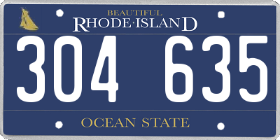 RI license plate 304635