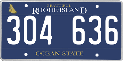 RI license plate 304636