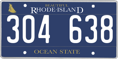 RI license plate 304638