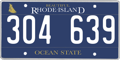 RI license plate 304639