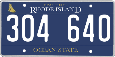 RI license plate 304640