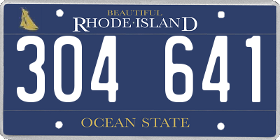 RI license plate 304641