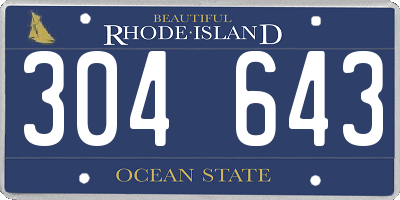 RI license plate 304643
