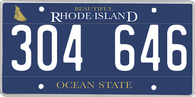 RI license plate 304646