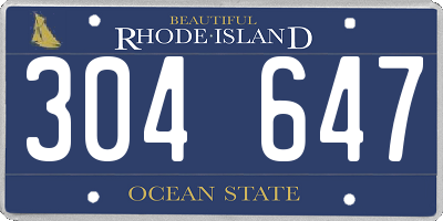 RI license plate 304647