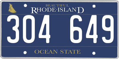 RI license plate 304649