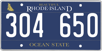 RI license plate 304650