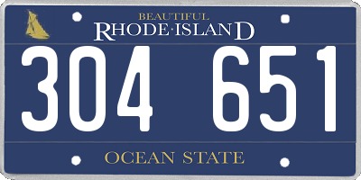 RI license plate 304651