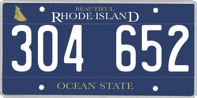 RI license plate 304652