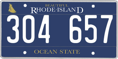 RI license plate 304657