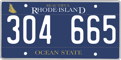 RI license plate 304665