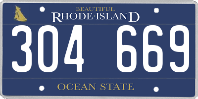RI license plate 304669