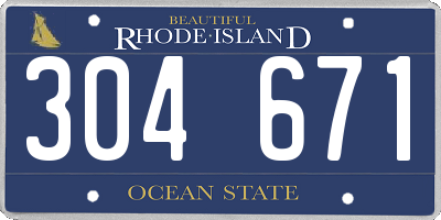 RI license plate 304671