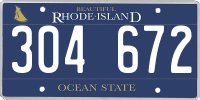 RI license plate 304672