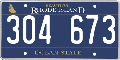 RI license plate 304673