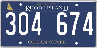 RI license plate 304674