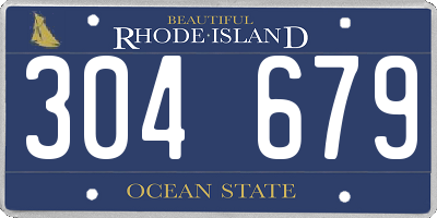 RI license plate 304679
