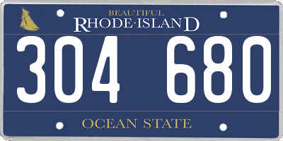 RI license plate 304680