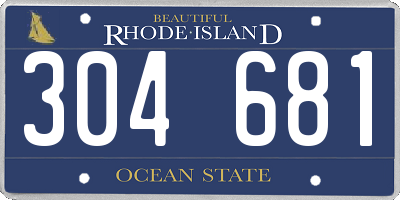 RI license plate 304681