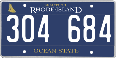 RI license plate 304684