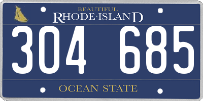 RI license plate 304685