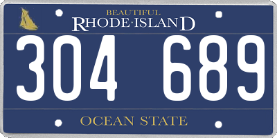 RI license plate 304689
