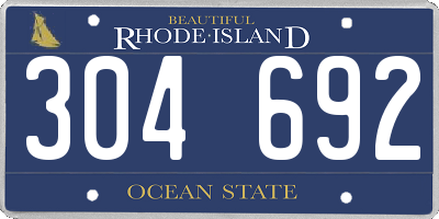 RI license plate 304692