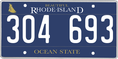 RI license plate 304693