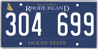 RI license plate 304699