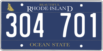 RI license plate 304701