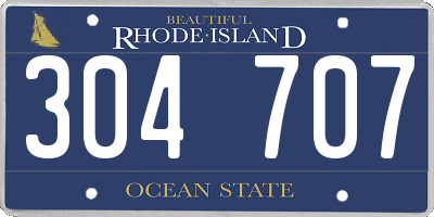 RI license plate 304707