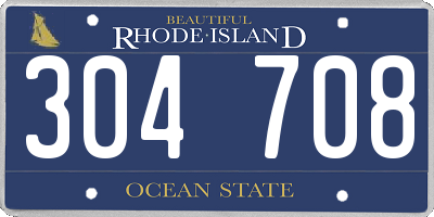 RI license plate 304708