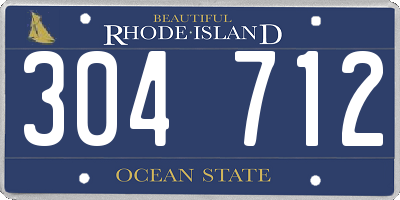 RI license plate 304712