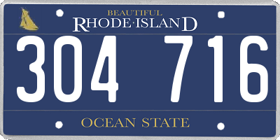 RI license plate 304716