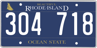 RI license plate 304718