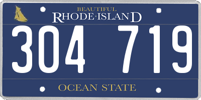 RI license plate 304719