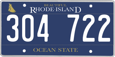 RI license plate 304722
