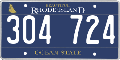RI license plate 304724