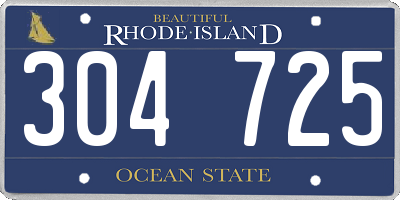 RI license plate 304725
