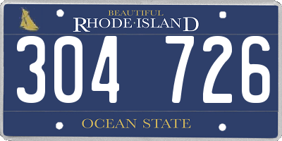 RI license plate 304726
