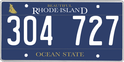 RI license plate 304727