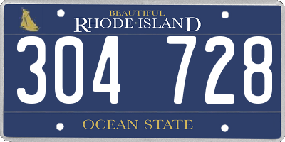 RI license plate 304728
