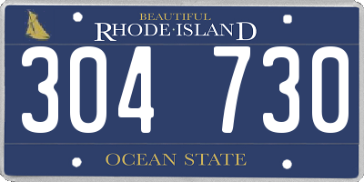 RI license plate 304730