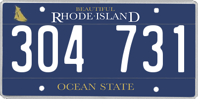 RI license plate 304731