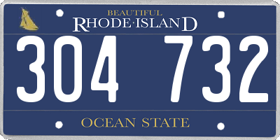 RI license plate 304732