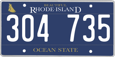 RI license plate 304735