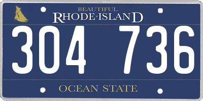 RI license plate 304736