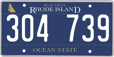 RI license plate 304739